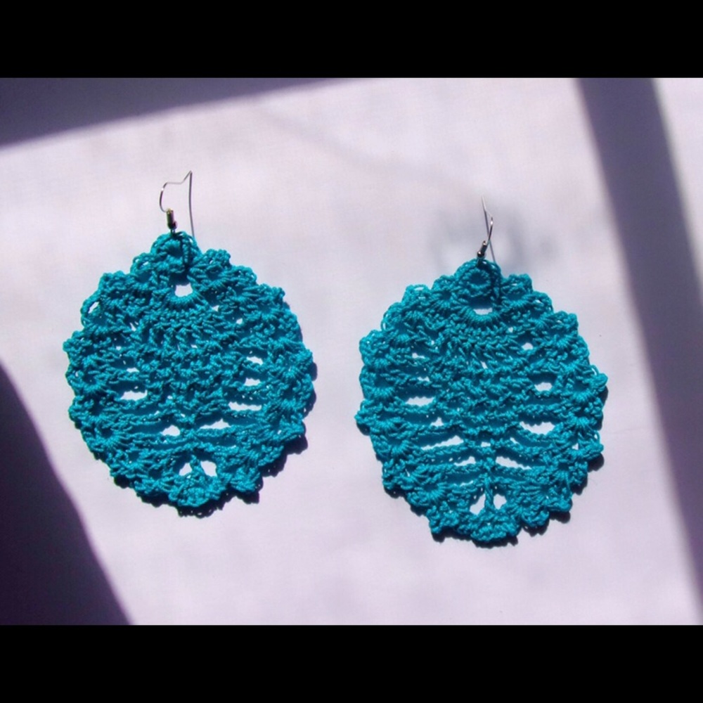 Unique Teal Blue Bridal Earrings